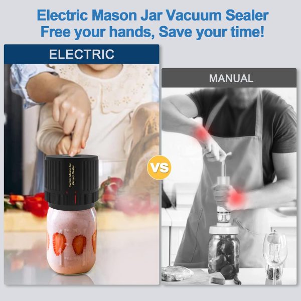 Electric Mason Jar Vacuum Sealer Kit for Wide Mouth and Regular Mouth Mason - Image 2