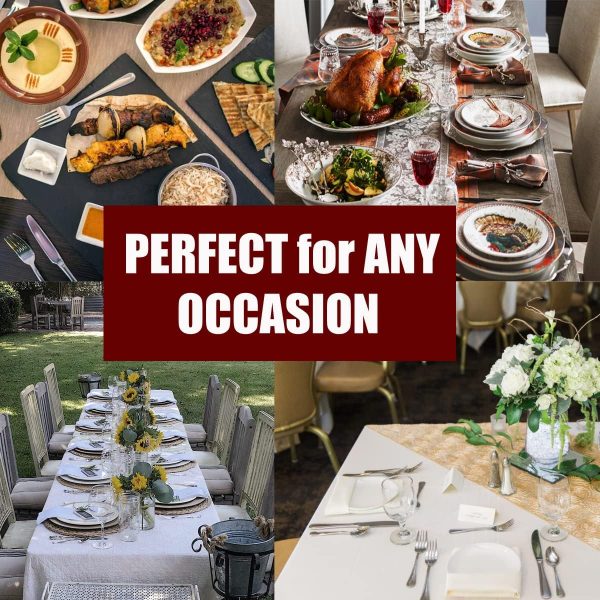 84 Pieces Black Silverware Set Service for 12 Flatware Set with Straws - Image 2