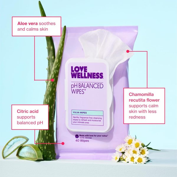 Love Wellness pH Balancing Wipes for Women | Feminine Hygiene for Cleansing - Image 4