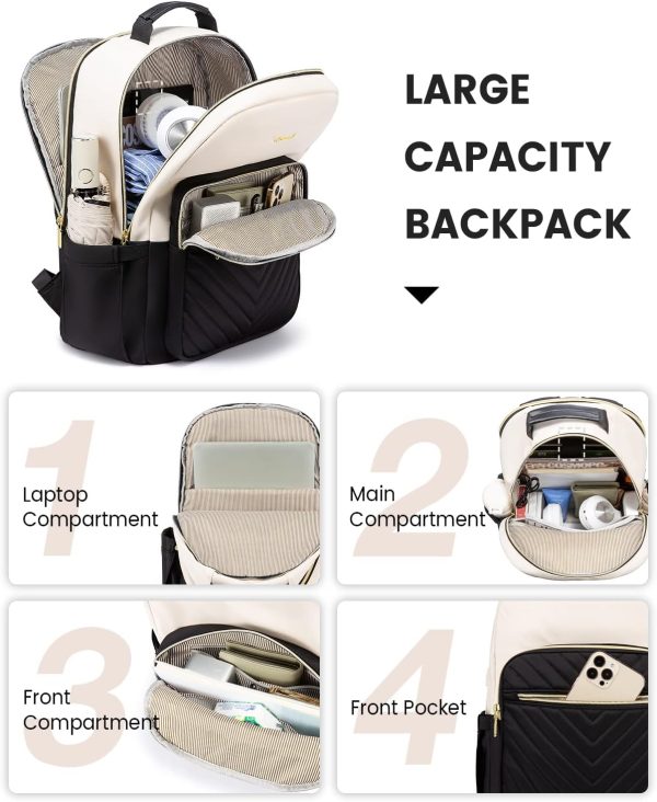 LOVEVOOK Laptop Backpack for Women, 15.6 Inch Backpack Purse, Fashion - Image 2