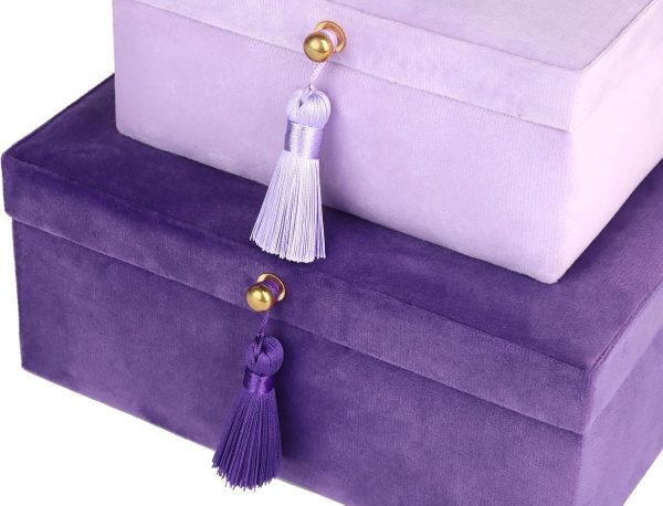 HofferRuffer Velvet Jewelry Boxes Decorative Boxes, Storage Accessory - Image 6