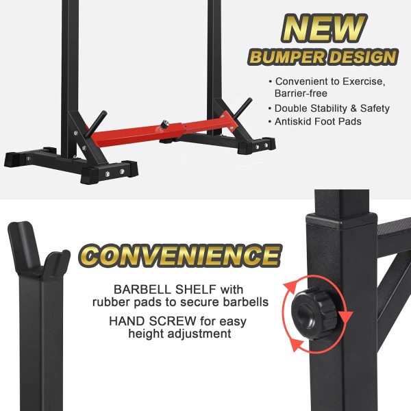 CANPA Adjustable Squat Rack Stand Multi-Function Barbell Rack Weight - Image 6