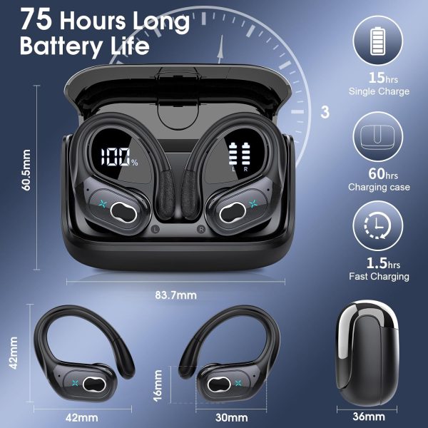 Wireless Earbuds 75hrs Bluetooth 5.3 Headphone Sport, 2024 Bluetooth - Image 6