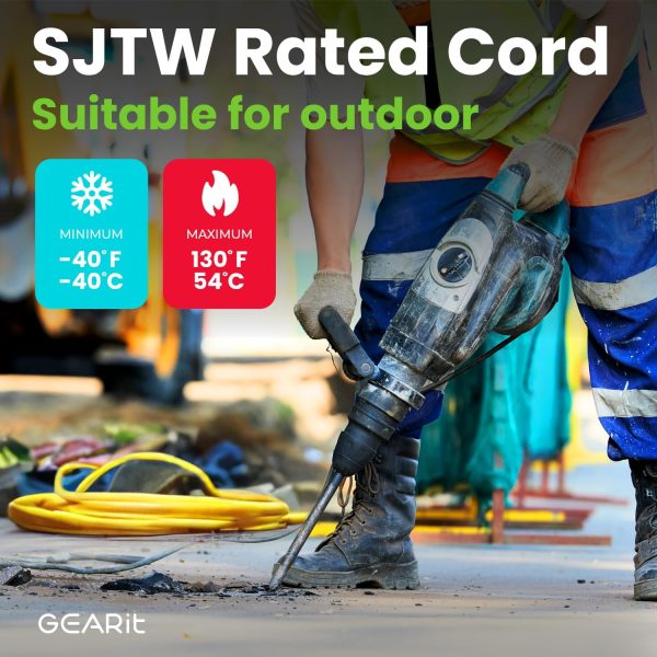 GEARit Outdoor 14 AWG Gauge 3 Prong Plug 100 Foot Extension Cord, Power - Image 4