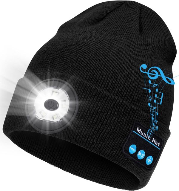 Bluetooth Beanie with Light, 2024 New Musical Knitted Hat with Headphone, - Image 8
