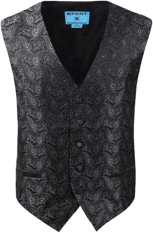 Epoint EGC1B01-03 Multi Mens Paisley Waistcoat Woven Microfiber S-5XL Vest - Image 6