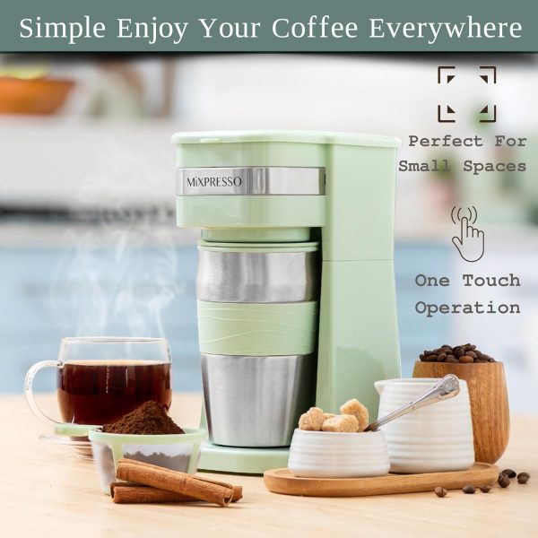 Mixpresso Personal Single Serve Coffee Maker & 14oz Travel Mug, Drip Coffee - Image 4