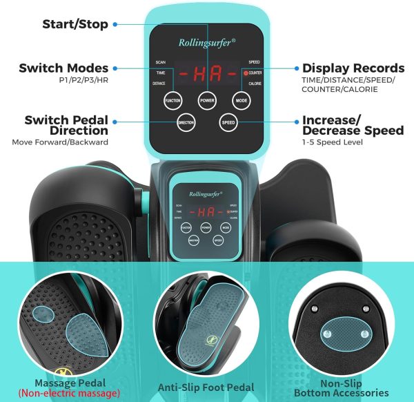Under Desk Elliptical Machine, Electric Leg Exerciser for Seniors, Compact - Image 2