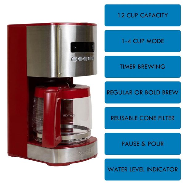 Kenmore Coffee Maker 12 cup Drip Coffee Machine Reusable Filter - Image 3