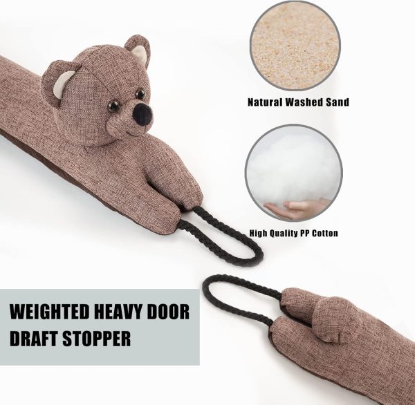 Marwood Bear Door Draft Stopper, 32 inch, 2.2lb, Polyester, Cute Bear, for - Image 4