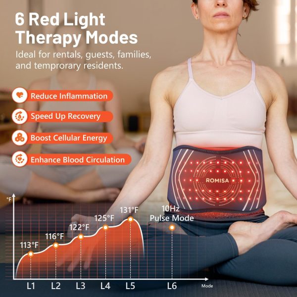 Red Light Therapy Belt & Back Massager for Pain Relief, Infrared Light - Image 2
