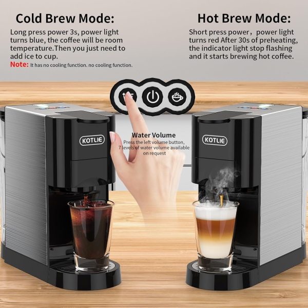 KOTLIE 5in1 Level 7 Water Volume Espresso Machine, 19Bar Single Serve - Image 5