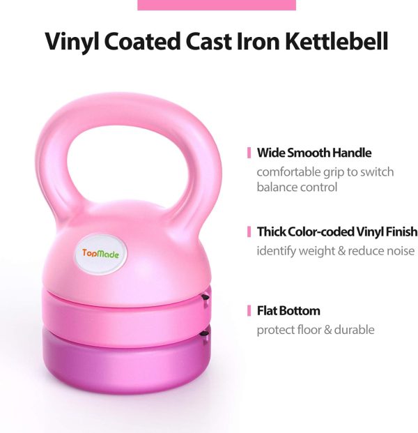 TopMade Adjustable Kettlebell - 5, 8, 9,12lb Kettlebell Weights Set for - Image 2