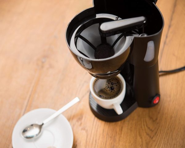 Mixpresso Mini Compact Drip coffee Maker With Brewing Basket, Black Small - Image 4