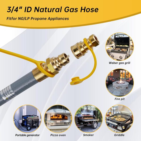 𝑵𝒆𝒘 50 FT 3/4" ID Natural Gas Hose with Quick Connect 3/4" ID Natural Gas - Image 3