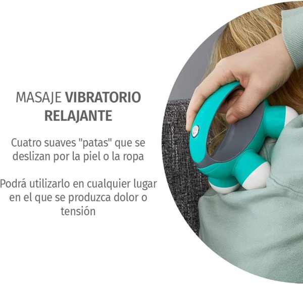 Homedics, Quatro Mini Hand-Held Massager with Hand Grip, Battery Operated - Image 4