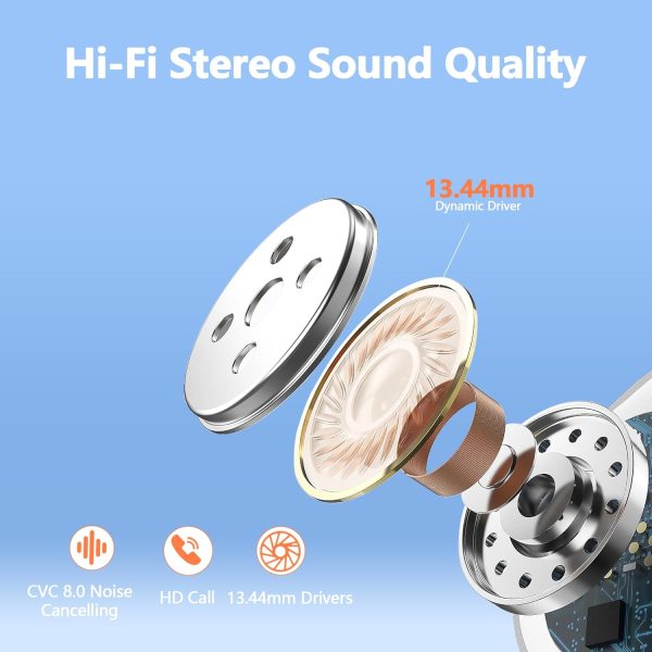 Wireless Earbuds Bluetooth 5.3 Headphones with Noise Cancelling Mic Bass - Image 6
