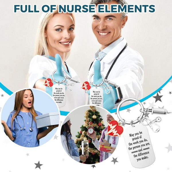 Sureio 72 Pcs Nurse Gift Include 24 Nurse Keychain with 24 Tassel Organza - Image 4