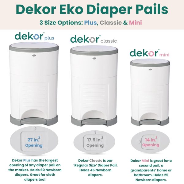 Diaper Dekor EKO Classic Diaper Pail, White | ONLY Eco-Friendly Diaper Pail - Image 4