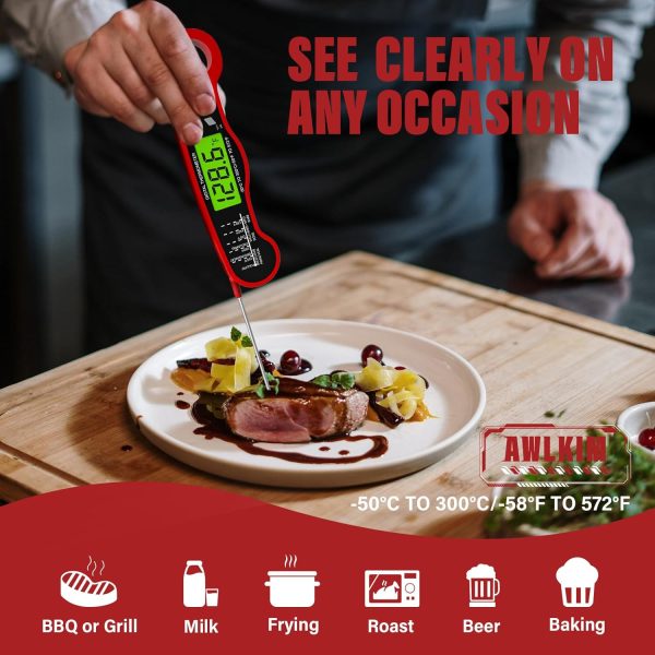 Digital Meat Thermometer for Cooking - Waterproof Kitchen Thermometer with - Image 5