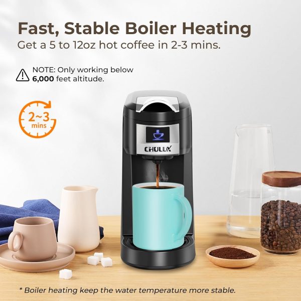CHULUX Classic Single Serve Coffee Maker for K Cup, One Button Easy Coffee - Image 2