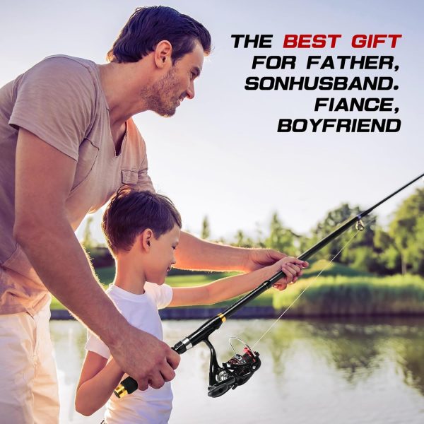 6.89ft Fishing Rod and Reel Combo, 2PCS Telescopic Carbon Fiber Fishing Rod - Image 5