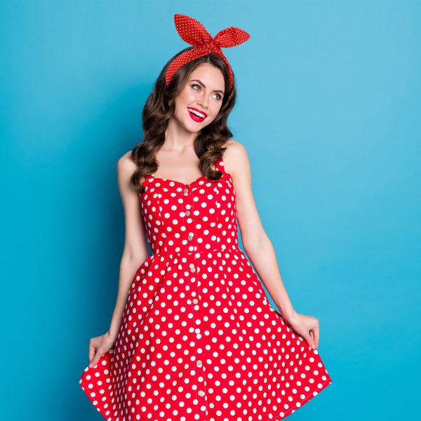 2 Pieces Polka Dot Headband Bandana Headband 50s Costume Hair Accessories - Image 6