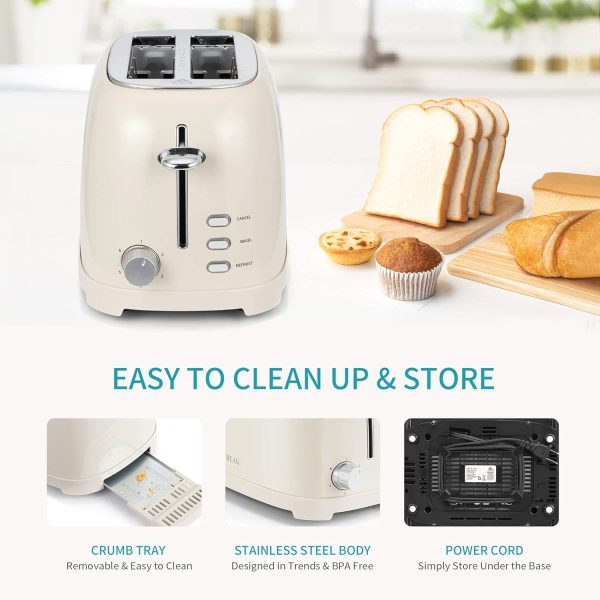 Ultrean Toaster 2 Slice with Extra-Wide Slot, Stainless Steel Toaster with - Image 4