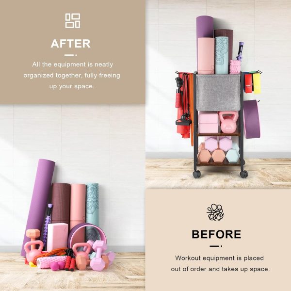 Yoga Mat Storage Rack Home Gym Equipment Workout Equipment Organizer Yoga - Image 4