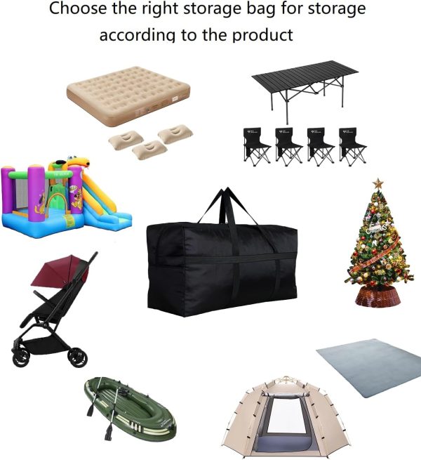 Extra Large Storage Duffle Bag with Zippers and Handles, Big Foldable - Image 7