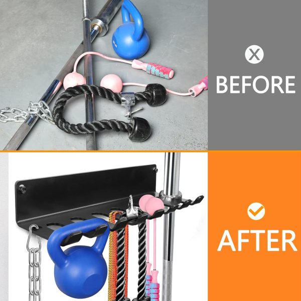 Gym Rack Organizer, Home Gym Accessories Hanger, Wall Mount Hooks for - Image 8