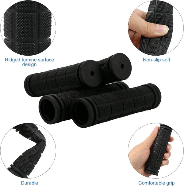 4Pcs Bike Handle Grips, Kids Non-Slip-Rubber Bicycle Handlebar Grips, - Image 3