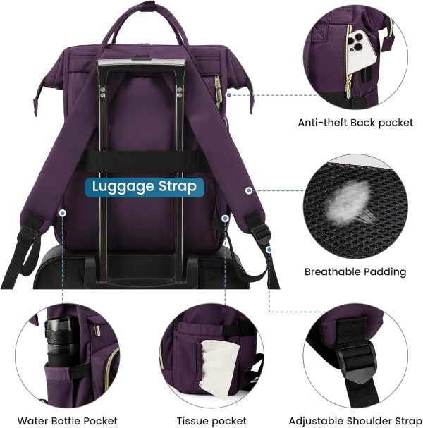 LOVEVOOK Travel Laptop Backpack, Water Resistant Nurse Backpack with - Image 5