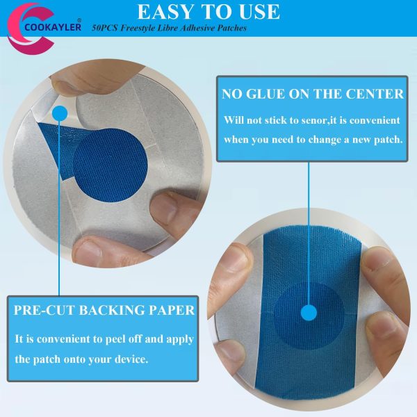 50 Pack Waterproof Sensor Covers for Freestyle Libre 2/3,CGM Adhesive - Image 6