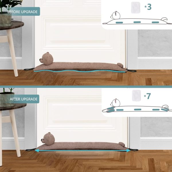 Marwood Bear Door Draft Stopper, 32 inch, 2.2lb, Polyester, Cute Bear, for - Image 3