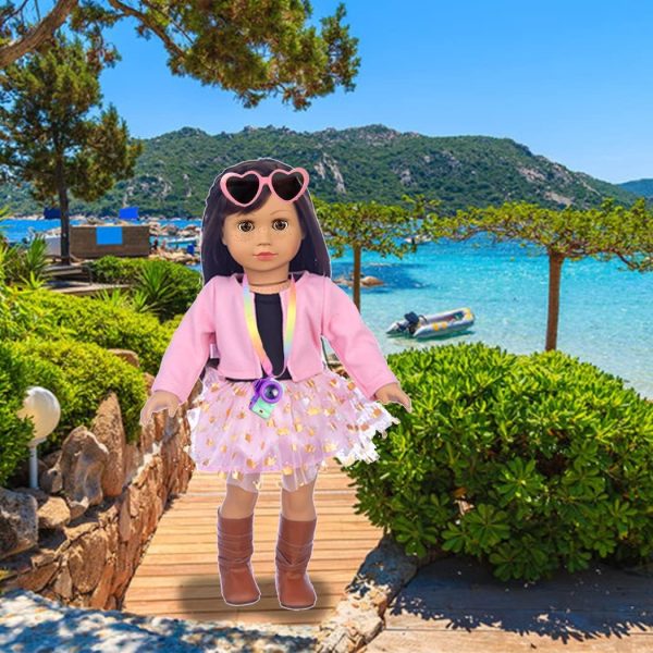 ebuddy Doll Clothes and Accessories 8 Sets Outfit with Shoes Backpack - Image 5