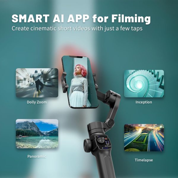 L9, Gimbal Stabilizer for Smartphone, Built-in Extension Rod & Tripod, - Image 6