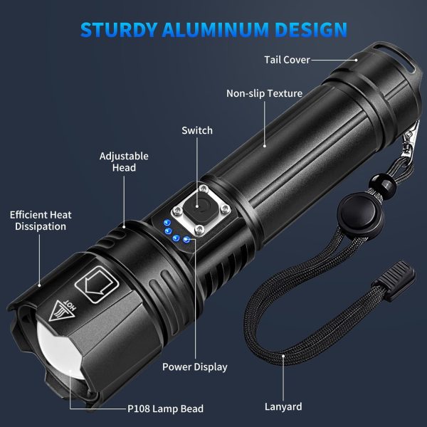 Rechargeable Flashlights High Lumens, 990,000 Lumen Super Bright Led - Image 8