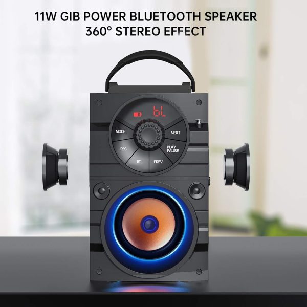 Portable Big Bluetooth Speakers with Light, Wireless with Subwoofer, FM - Image 3