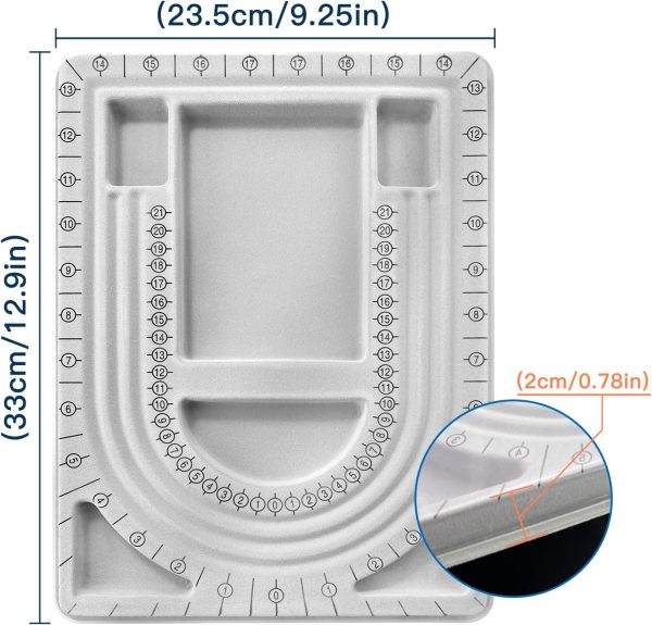 The Bead Board with Clear Cover,Grey Flocked,6 Recessed Compartments,3 - Image 2