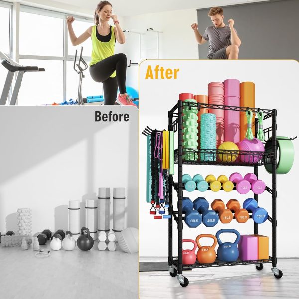 Dumbbells Rack Storage Rack, Portable Home Gym Storage, Yoga Mat Storage - Image 5