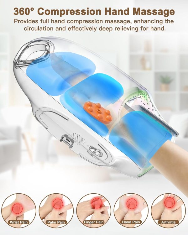 Hand Massager with Heat and Compression: Hand and Wrist Massage with Palm - Image 4