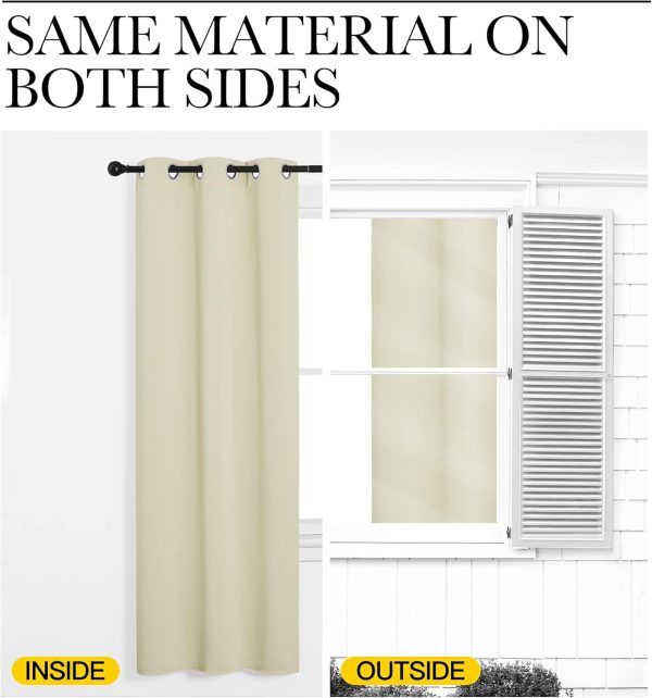NICETOWN Beige Room Darkening Curtains 120" Long for Boho Farmhouse Home - Image 6