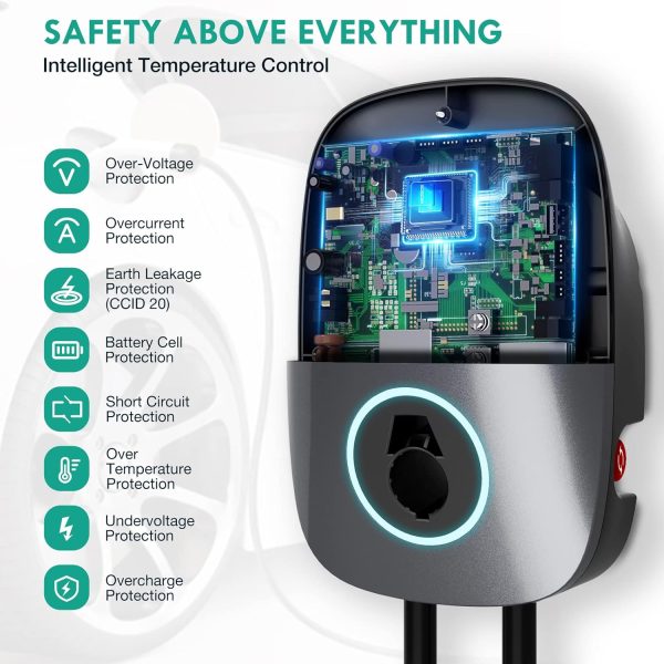 EV Charger Level 2, 48A 240V Electric Vehicle Charger with NEMA 14-50 Plug, - Image 3