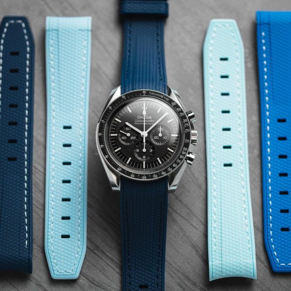 Curved End Soft Silicone Sports Rubber Watch Bands- Compatible with Omega - Image 8