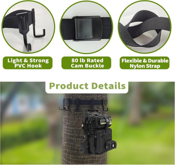 Treestand Strap Gear Hangers with Large Hooks, Lightweight Multi-Hook - Image 3