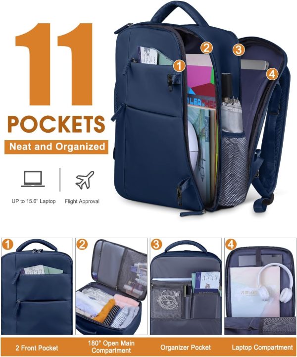 Capolo Travel Backpack for Women Men Waterproof Laptop Backpack Airlines - Image 3