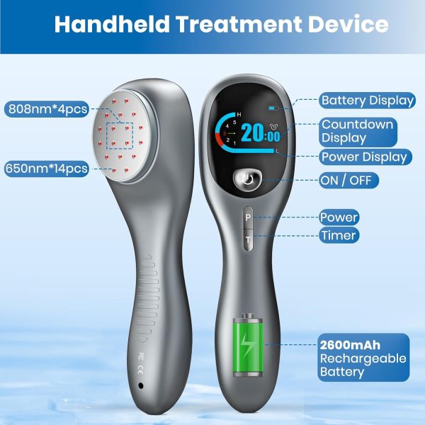 Handheld Red Light Therapy with Stand, Infrared Light Therapy Device for - Image 6