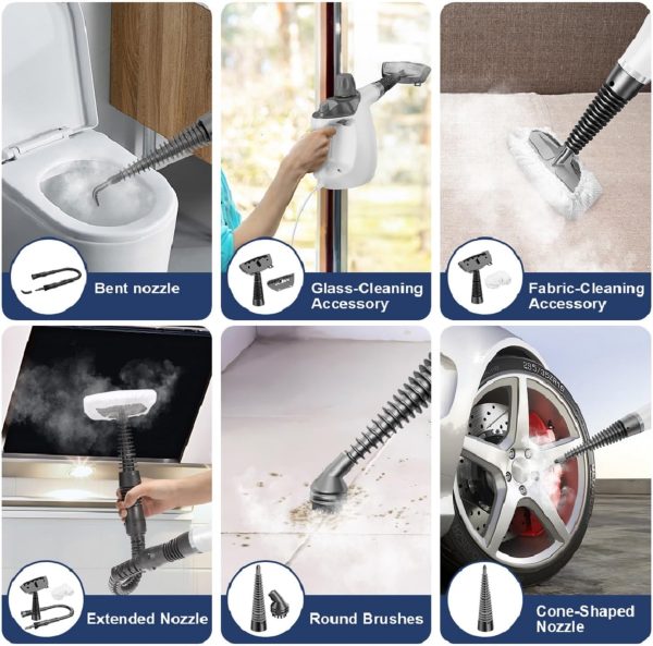 Handheld Steam Cleaner, Steam Cleaner with 16 PCS Accessory & Safety Lock, - Image 5