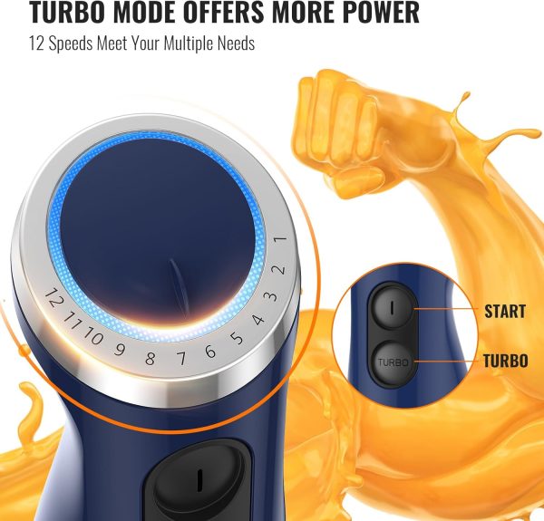 KOIOS 5-in-1 Hand Immersion Blender, 1000W 12 Speed Emulsifier Handheld - Image 3